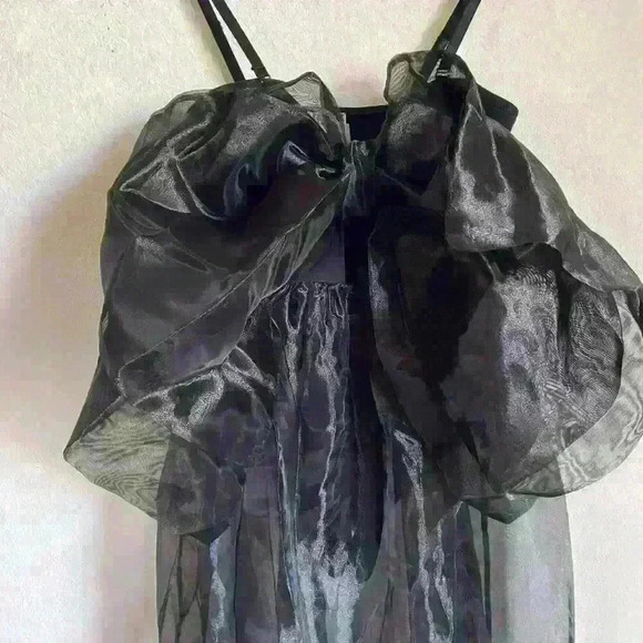 Free People Intimately Someone Say Bows Bodysuit Sheer Goth Coquette Dress  S - Picture 5 of 13